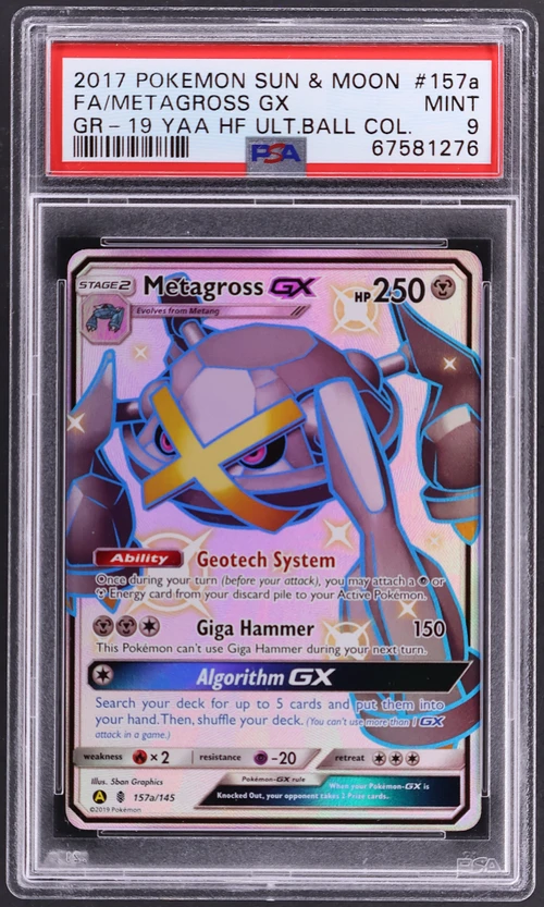 2017 Pokemon Sun & Moon Guardians Rising #157a Full Art / Metagross Gx 2019 Yellow a Alternate Art Hidden Fates Ultra Ball Collection