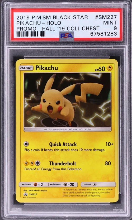 2019 Pokemon Sm Black Star Promo #SM227 Pikachu-Holo Fall 2019 Collector Chest