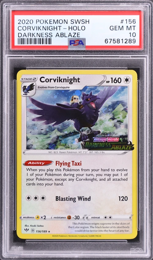 2020 Pokemon Sword & Shield Darkness Ablaze #156 Corviknight-Holo