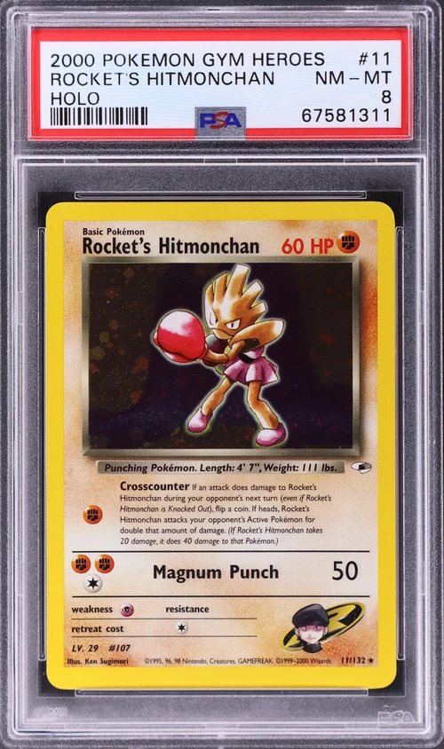 2000 Pokemon Gym Heroes #11 Rocket's Hitmonchan Holo
