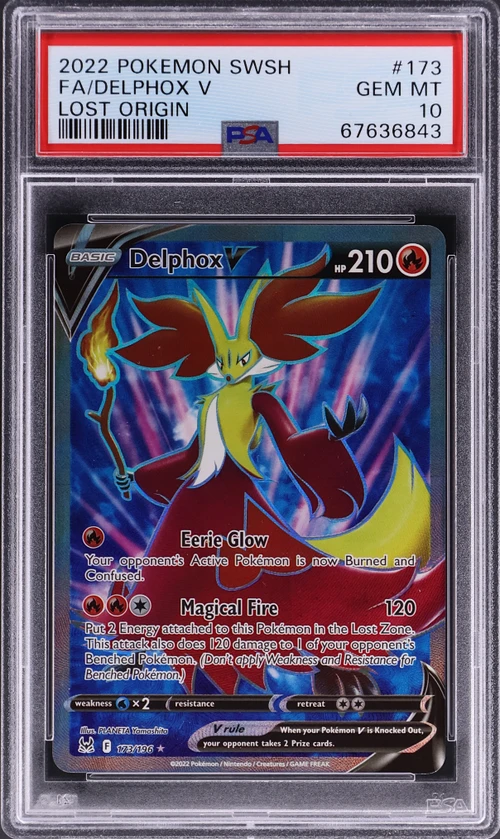 2022 Pokemon Sword & Shield Lost Origin #173 Full Art / Delphox V