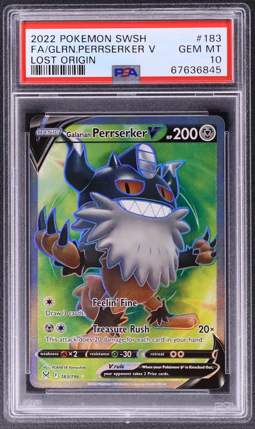 2022 Pokemon Sword & Shield Lost Origin #183 Full Art / Galarian Perrserker V