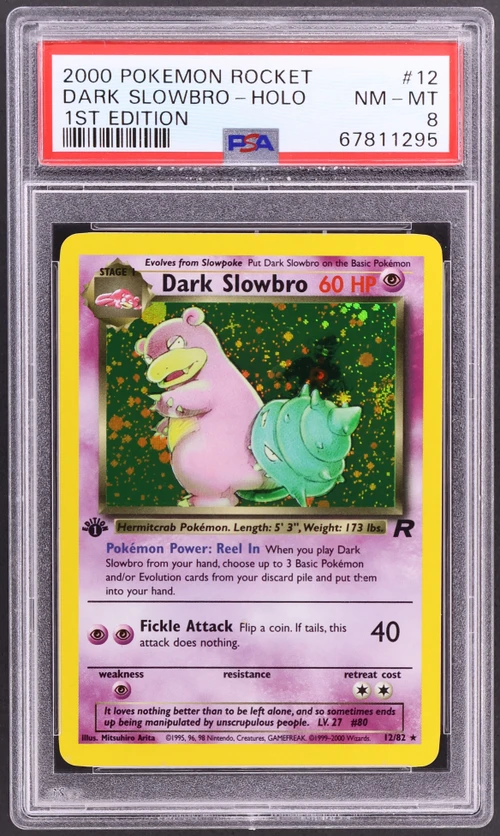 2000 Pokemon Rocket #12 Dark Slowbro-Holo 1st Edition