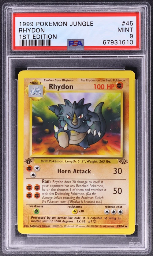 1999 Pokemon Jungle #45 Rhydon 1st Edition