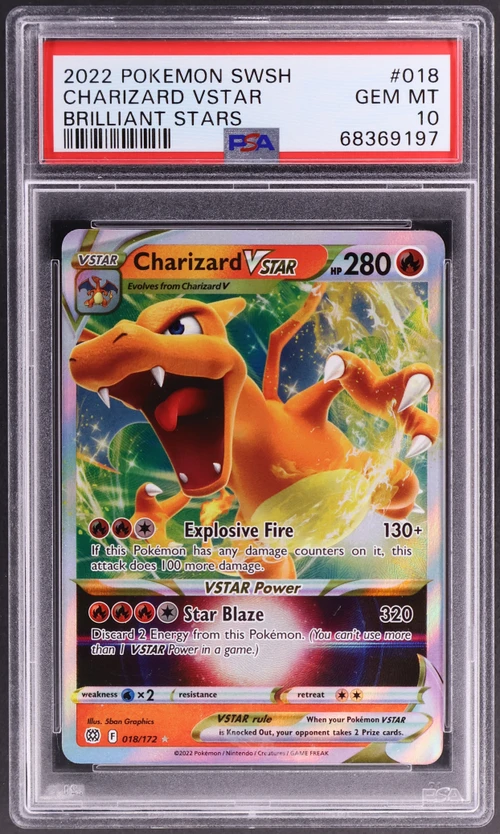 2022 Pokemon Sword & Shield Brilliant Stars #018 Charizard Vstar