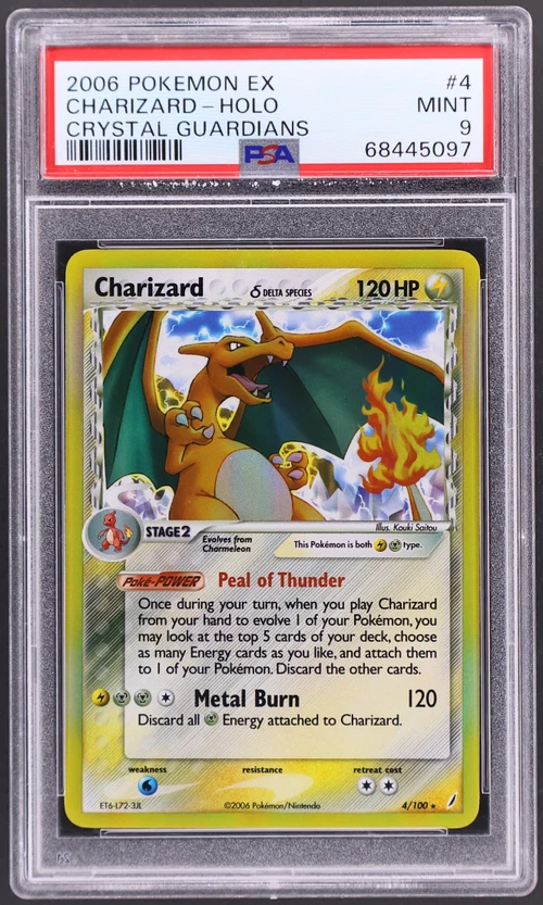 2006 Pokemon Ex Crystal Guardians #4 Charizard-Holo (PSA 9)