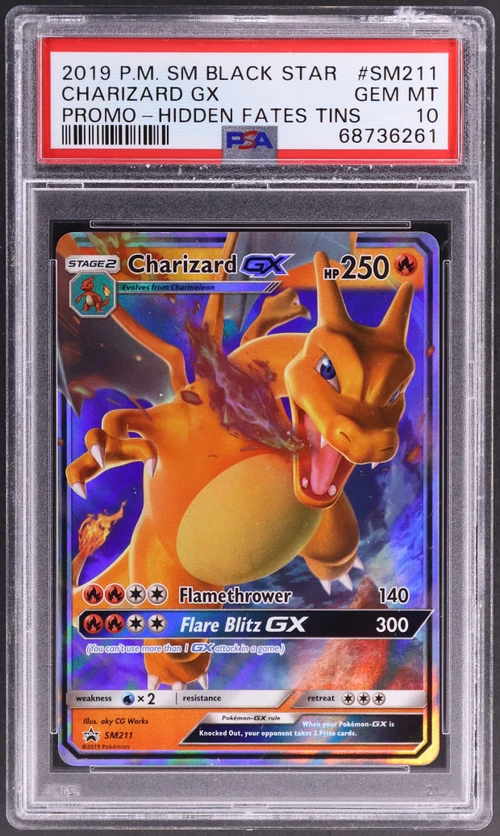 2019 Pokemon Sm Black Star Promo #SM211 Charizard Gx Hidden Fates Tins
