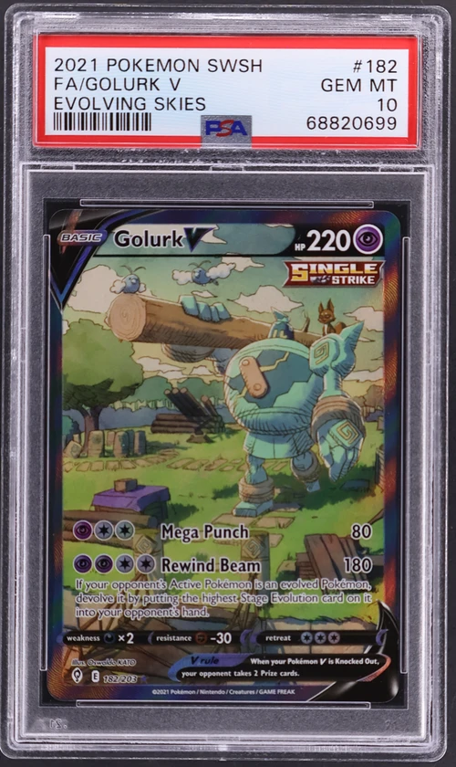 2021 Pokemon Sword & Shield Evolving Skies #182 Full Art / Golurk V