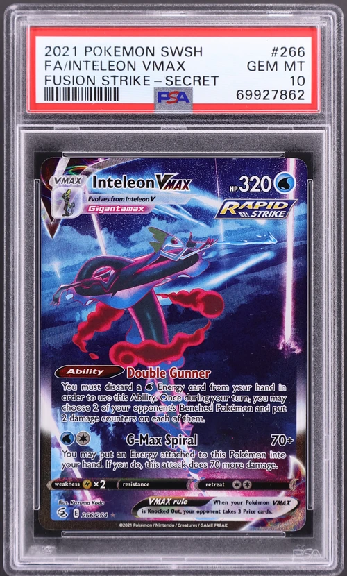 2021 Pokemon Sword & Shield Fusion Strike #266 Full Art / Inteleon Vmax Secret