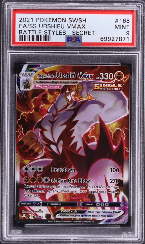 2021 Pokemon Sword & Shield Battle Styles #168 Full Art / Single Strike Urshifu Vmax Secret