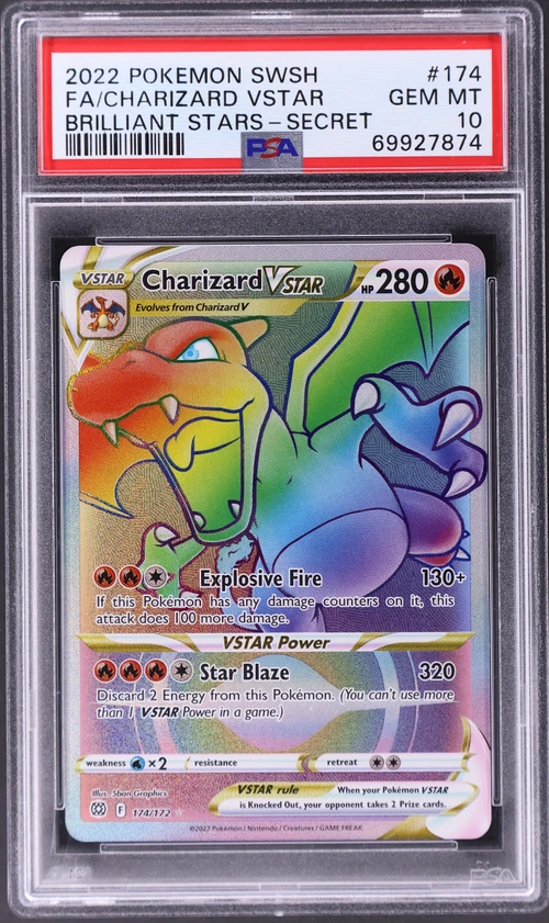 2022 Pokemon Sword & Shield Brilliant Stars #174 Full Art / Charizard Vstar Secret