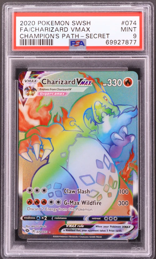 2020 Pokemon Sword & Shield Champion's Path #074 Full Art / Charizard Vmax Secret