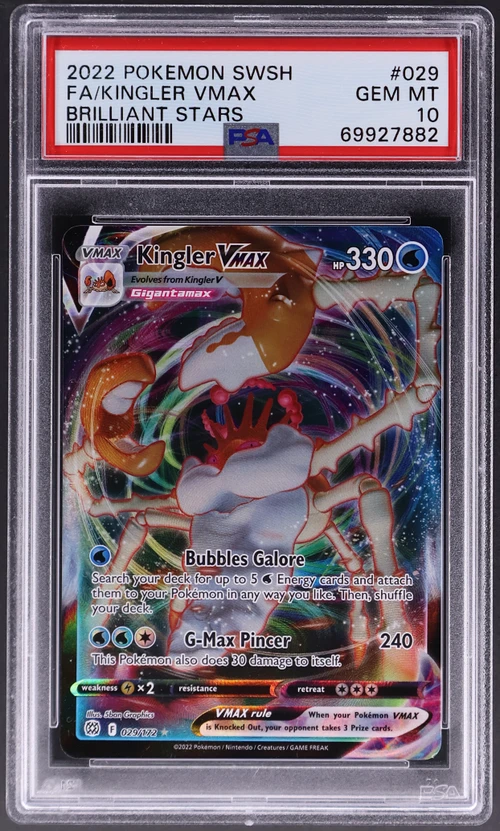 2022 Pokemon Sword & Shield Brilliant Stars #029 Full Art / Kingler Vmax