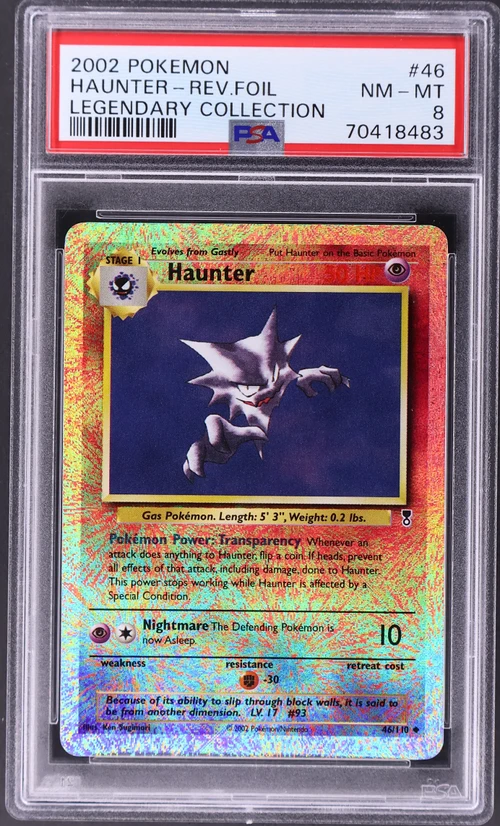 2002 Pokemon Legendary Collection #46 Haunter-Reverse Foil (PSA 8)