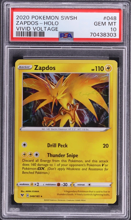 2020 Pokemon Sword & Shield VIVID Voltage #048 Zapdos-Holo