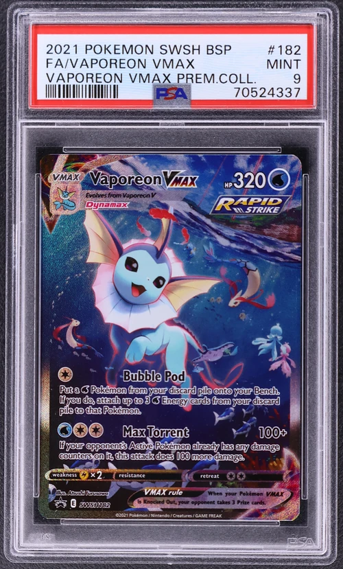 2021 Pokemon Swsh Black Star Promo #182 Full Art / Vaporeon Vmax Vaporeon Vmax Premium Collection