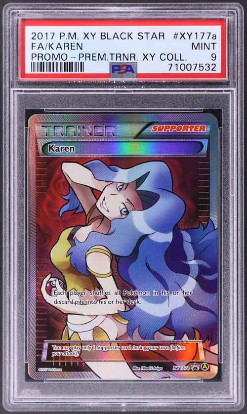 2017 Pokemon Xy Black Star Promo #XY177a Full Art / Karen Premium Trainer Xy Collection