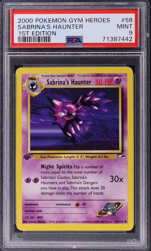 2000 Pokemon Gym Heroes #58 Sabrina's Haunter 1st Edition