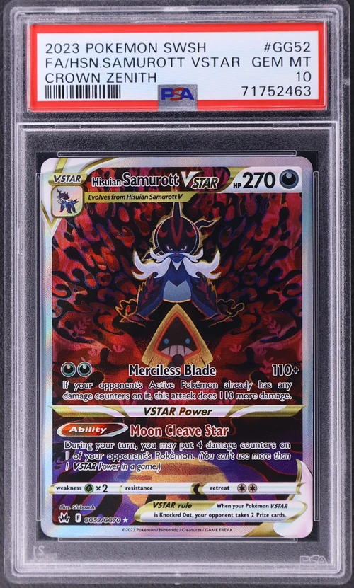 2023 Pokemon Sword and Shield Crown Zenith #GG52 Full Art / Hisuian Samurott Vstar