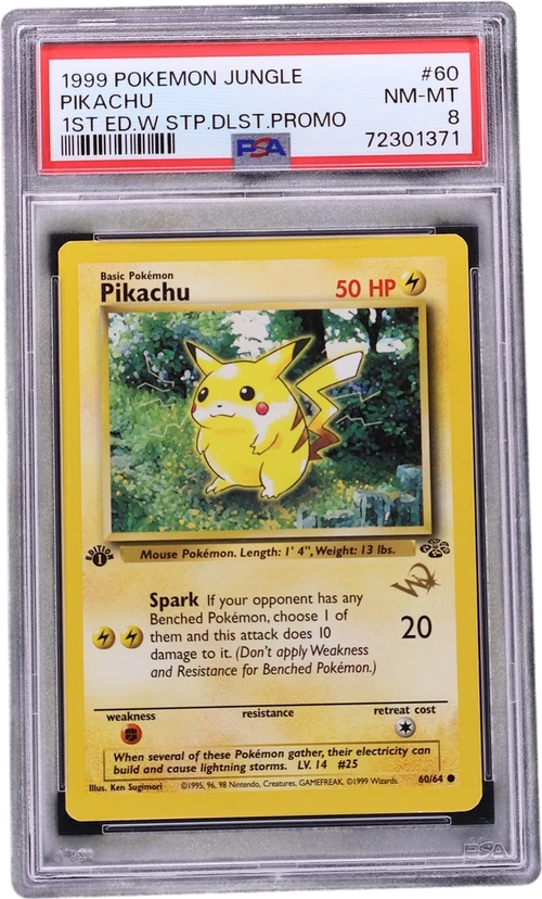 1999 Pokemon Jungle #60 Pikachu 1st Edition W Stamp Duelist Promo