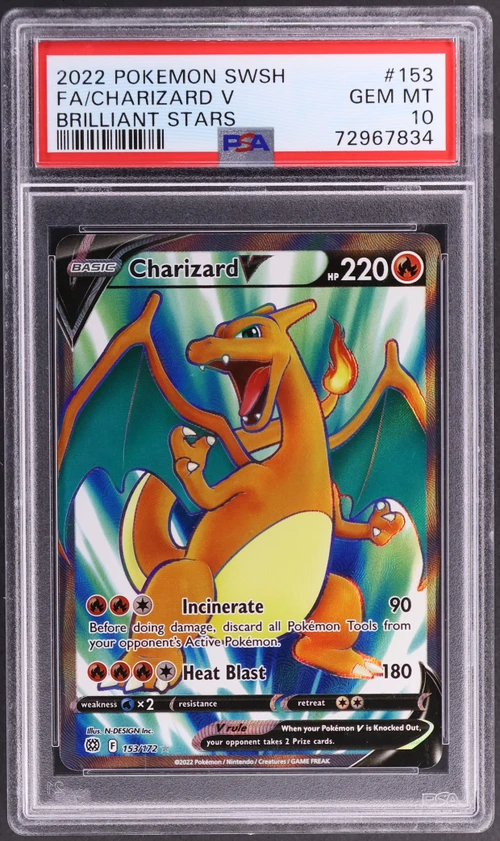 2022 Pokemon Sword & Shield Brilliant Stars #153 Full Art / Charizard V