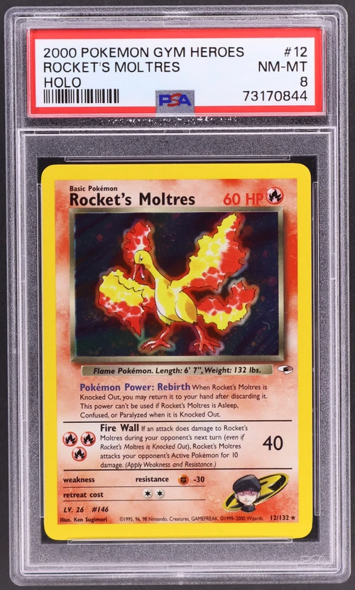 2000 Pokemon Gym Heroes #12 Rocket's Moltres Holo