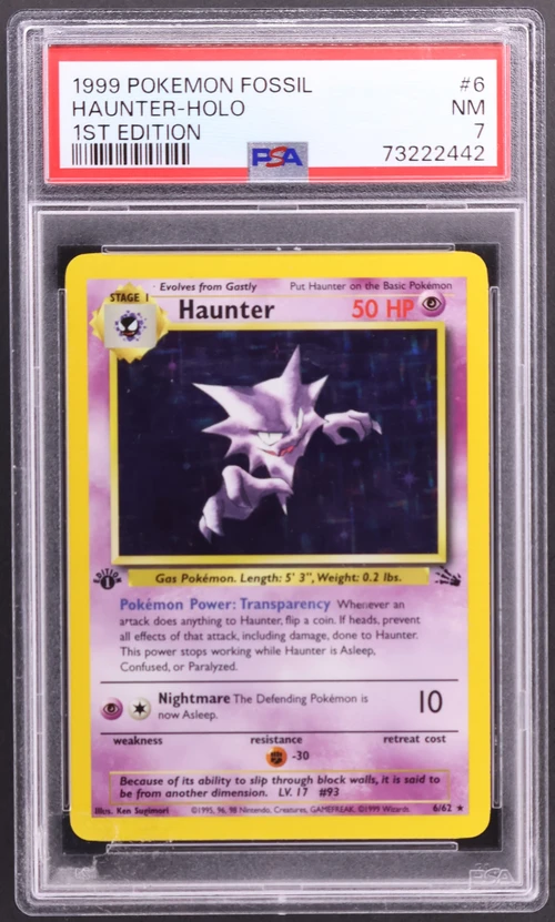 1999 Pokemon Fossil #6 Haunter-Holo 1st Edition