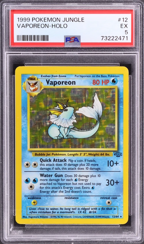 1999 Pokemon Jungle #12 Vaporeon-Holo