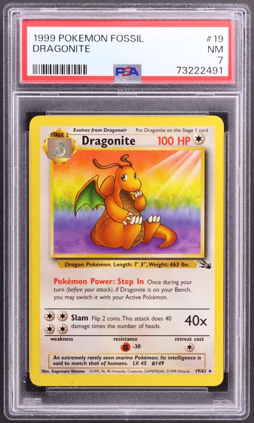 1999 Pokemon Fossil #19 Dragonite