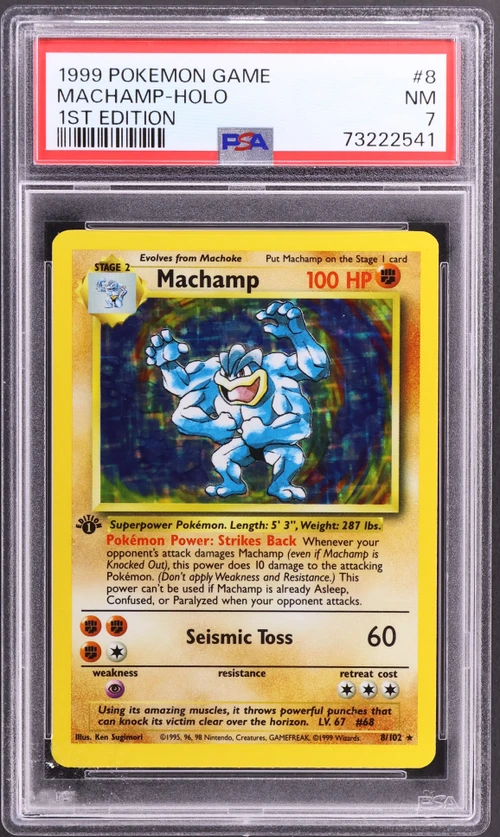 1999 Pokemon Game #8 Machamp-Holo 1st Edition