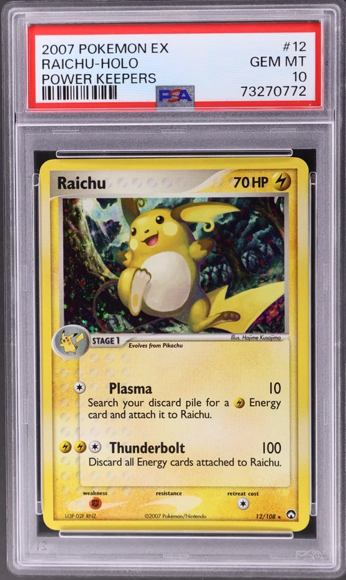 2007 Pokemon Ex Power Keepers #12 Raichu-Holo (PSA 10)