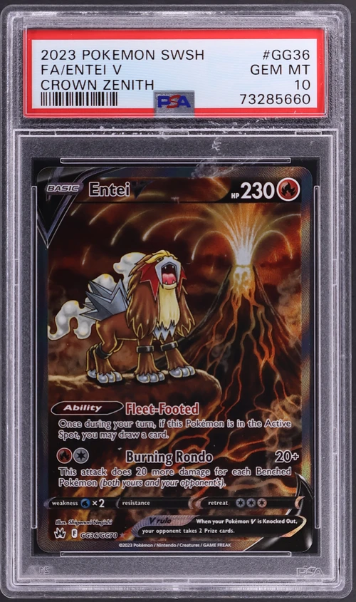 2023 Pokemon Sword and Shield Crown Zenith #GG36 Full Art / Entei V
