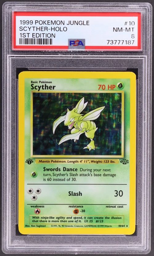 1999 Pokemon Jungle #10 Scyther-Holo 1st Edition