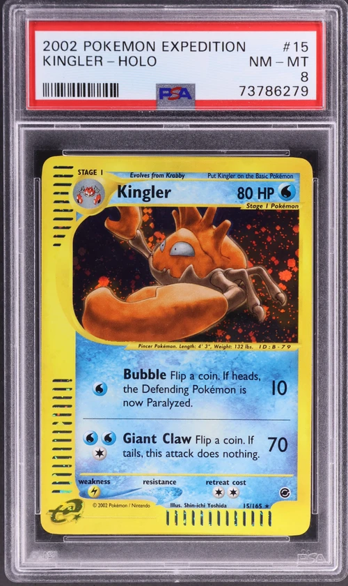 2002 Pokemon Expedition #15 Kingler-Holo