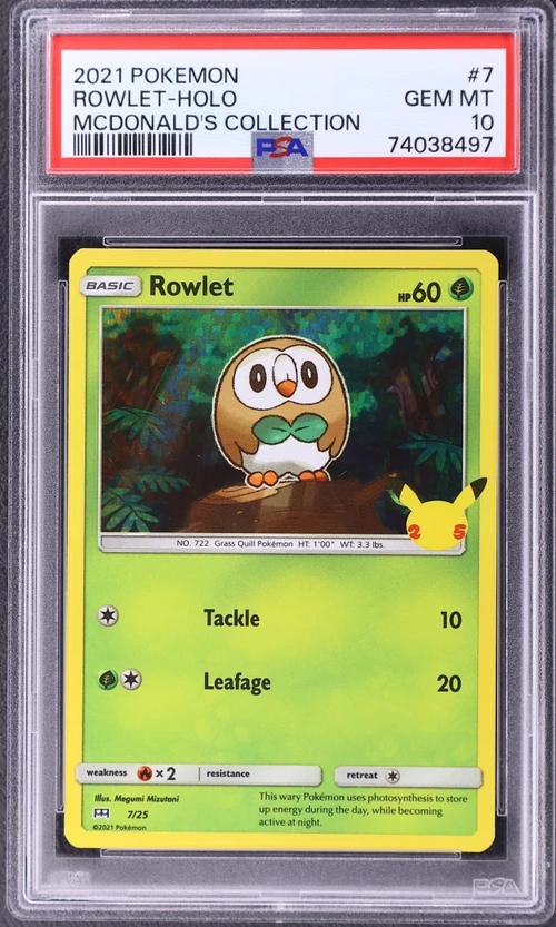 2021 Pokemon Mcdonald's Collection #7 Rowlet-Holo