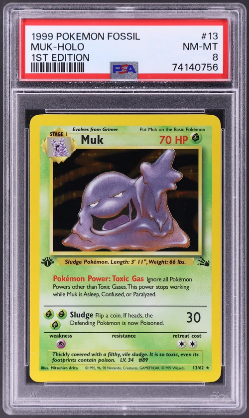 1999 Pokemon Fossil #13 Muk-Holo 1st Edition