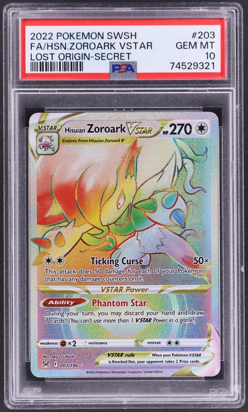 2022 Pokemon Sword & Shield Lost Origin #203 Full Art / Hisuian Zoroark Vstar Secret