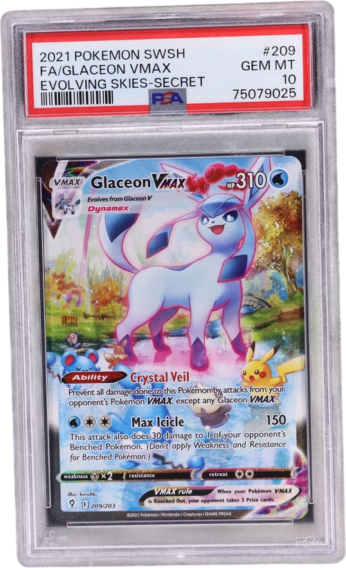 2021 Pokemon Sword & Shield Evolving Skies #209 Full Art / Glaceon Vmax Secret