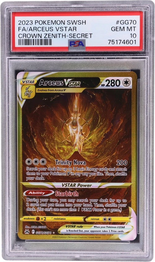 2023 Pokemon Sword and Shield Crown Zenith #GG70 Full Art / Arceus Vstar Secret