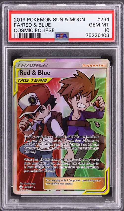 2019 Pokemon Sun & Moon Cosmic Eclipse #234 Full Art / Red & Blue