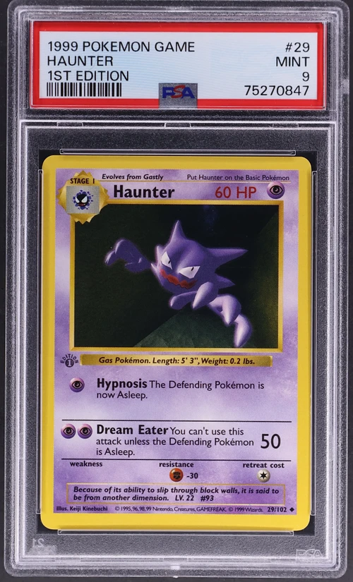 1999 Pokemon Game #29 Haunter 1st Edition