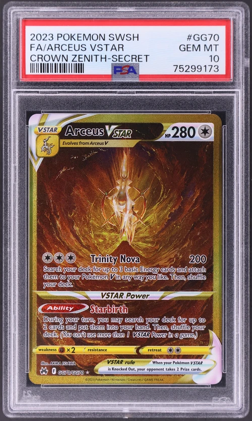 2023 Pokemon Sword and Shield Crown Zenith #GG70 Full Art / Arceus Vstar Secret