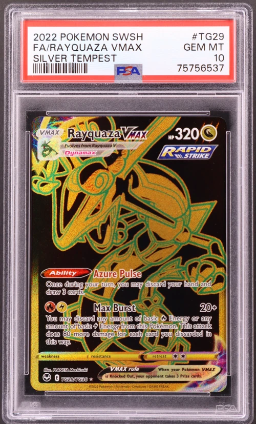 2022 Pokemon Sword & Shield Silver Tempest #TG29 Full Art / Rayquaza Vmax