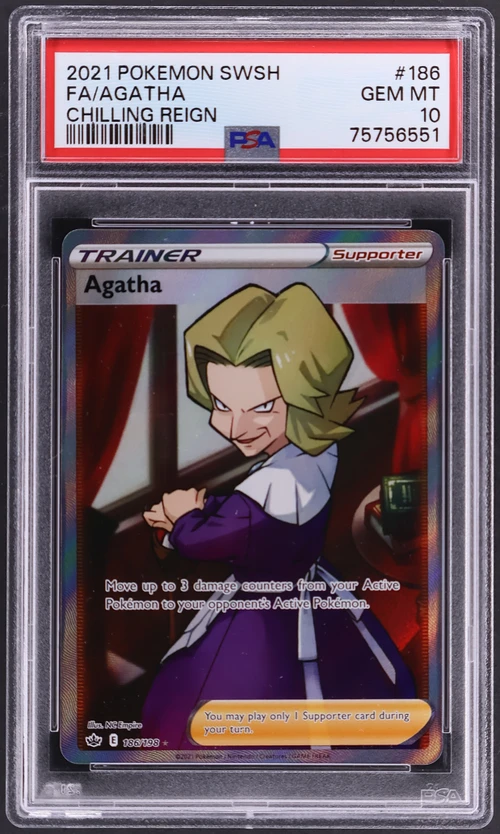 2021 Pokemon Sword & Shield Chilling Reign #186 Full Art / Agatha