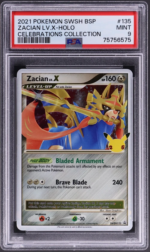 2021 Pokemon Swsh Black Star Promo #135 Zacian Lv.x-Holo Celebrations Collection