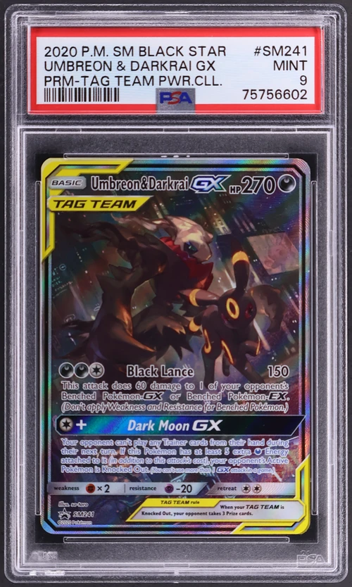 2020 Pokemon Sm Black Star Promo #SM241 Umbreon & Darkrai Gx Tag Team Powers Collection