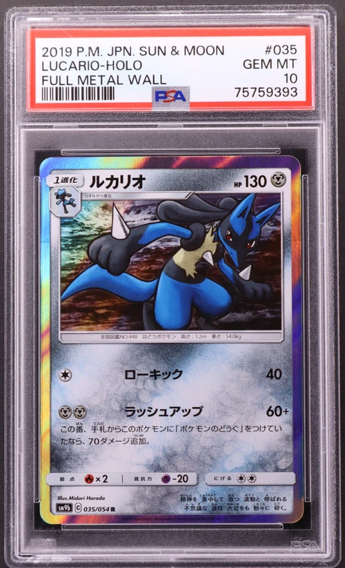 2019 Pokemon Japanese Sun & Moon Full Metal Wall #035 Lucario-Holo