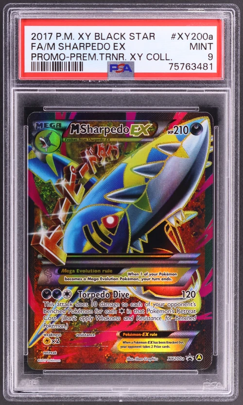 2017 Pokemon Xy Black Star Promo #XY200a Full Art / M Sharpedo Ex Premium Trainer Xy Collection