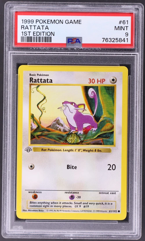 1999 Pokemon Game #61 Rattata 1st Edition