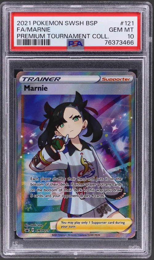 2021 Pokemon Swsh Black Star Promo #121 Full Art / Marnie Marnie Premium Tournament Collection